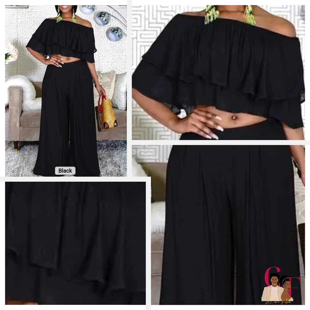 SPÉCIALE GRANDE TAILLE - Ensemble pantalon et haut élégant